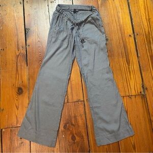 A Pea in the Pod Maternity Linen Blend Underbelly Drawstring Pants Size XS Grey